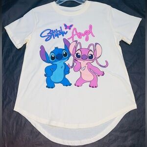 Stitch & Angel Cream T-Shirt, Brand New Women’s Medium (Lilo and stitch) NWT